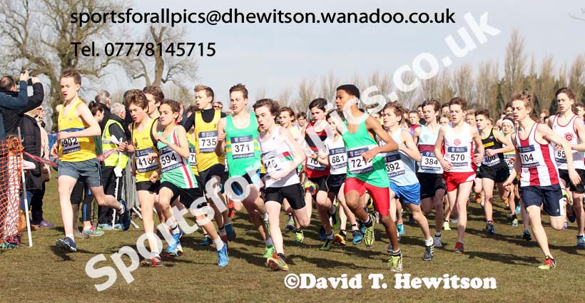 Boys under-13s Inter Counties Cross Country,  Cofton Park, Birmingham. Photo: David T. Hewitson/Sports for All Pics